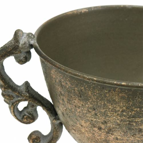 Metalinis puodelis senovinis auksas Ø14cm H16cm | Floristik24.lt