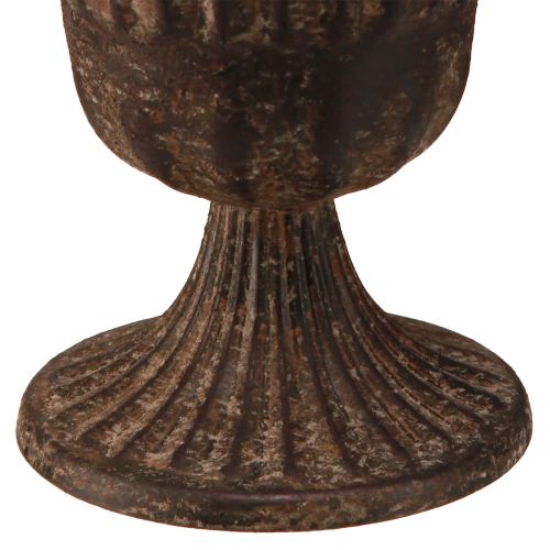 daiktų Puodelio vaza dekoratyvinis puodelis metalinis rudas senovinis Ø14cm H12cm