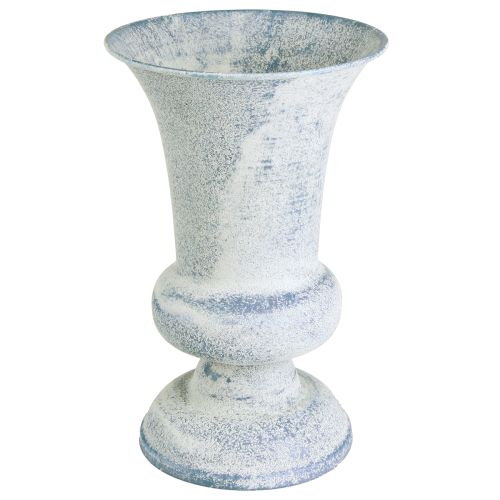 daiktų Taurės vaza Chalice Design Antique White Blue Ø16.5cm H24cm