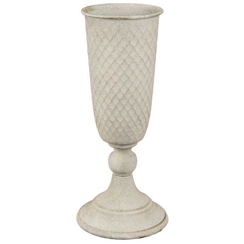 Floristik24 Taurės vaza iš metalinės taurės vintage pilkos spalvos Ø10cm H24cm