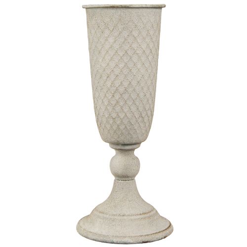 daiktų Taurės vaza iš metalinės taurės vintage pilkos spalvos Ø10cm H24cm