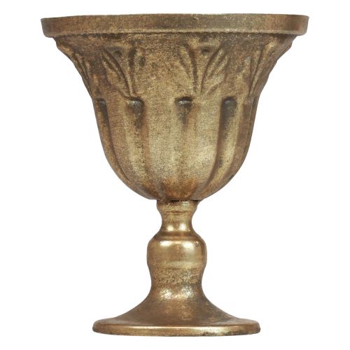 Puodelio vazos dekoravimo taurė metalinė taurė auksinė senovinė Ø13cm H15,5cm