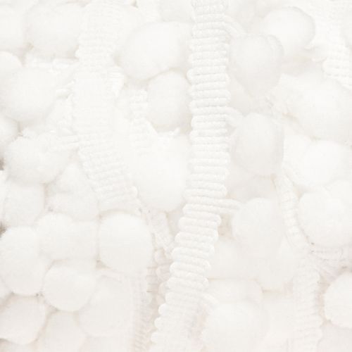 daiktų Pom Pom juostelė Balta dekoratyvinė juostelė su pomponais 20mm 15m