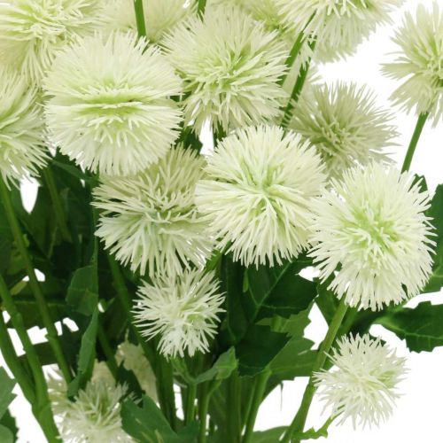 Dirbtinė šakelė pomponas dekoratyvinė šakelė balta 61cm 4vnt
