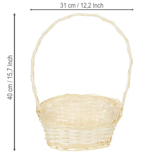 Dovanų krepšelis 27 cm x 18 cm, aukštis 43 cm, šviesa | Floristik24.lt