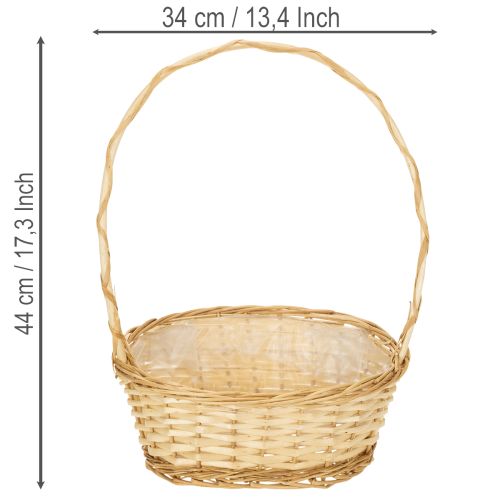 Dovanų krepšelis, maždaug 30 cm x 23 cm, šviesios spalvos | Floristik24.lt