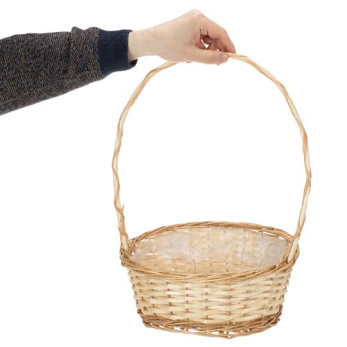 Dovanų krepšelis, maždaug 30 cm x 23 cm, šviesios spalvos | Floristik24.lt