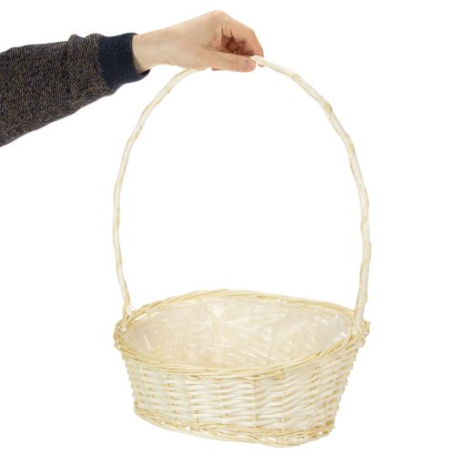 Dovanų krepšelis, maždaug 38 cm x 27 cm, šviesios spalvos | Floristik24.lt