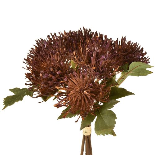 Dirbtinės adatų pagalvėlės „Protea“ „Leucospermum“ violetinės 30 cm 6 vnt.