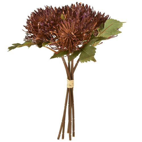 daiktų Dirbtinės adatų pagalvėlės „Protea“ „Leucospermum“ violetinės 30 cm 6 vnt.