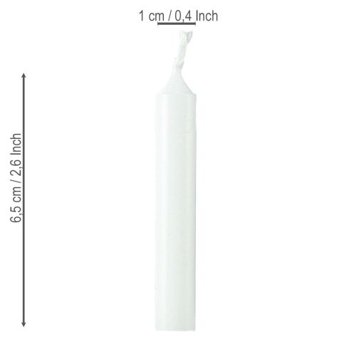 daiktų Lėlių žvakės 10 mm Wiedemann žvakės baltos 65/10 50 vnt.