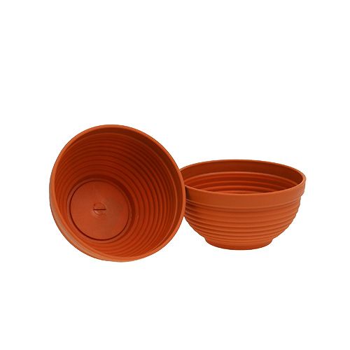 Floristik24 R formos dubenėlis plastikinis terakotos spalvos Ø15cm, 10 vnt.