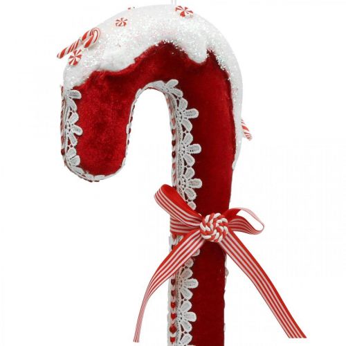 daiktų Saldainių papuošimas didelis kalėdinis raudonas baltas su nėriniais H36cm