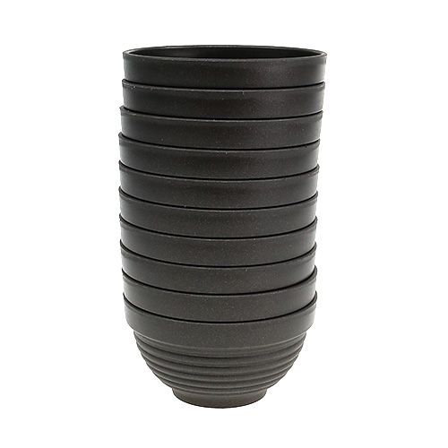 daiktų R formos dubenėlis, plastikinis, antracito spalvos, Ø13 cm, 10 vnt.