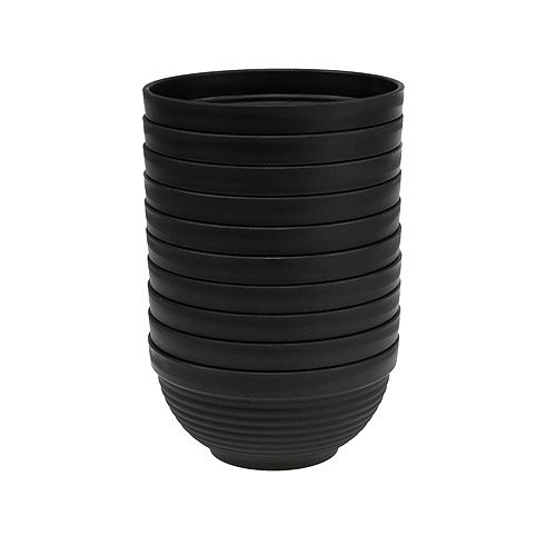 daiktų R formos dubenėlis, plastikinis, antracito spalvos, Ø15 cm, 10 vnt.
