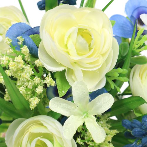 Floristik24 Ranunculus puokštė su vynuogių hiacintais balta 25cm