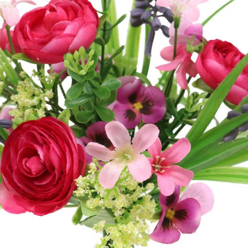 Floristik24 Ranunculus puokštė su vynuogių hiacintais Rožinė 25cm