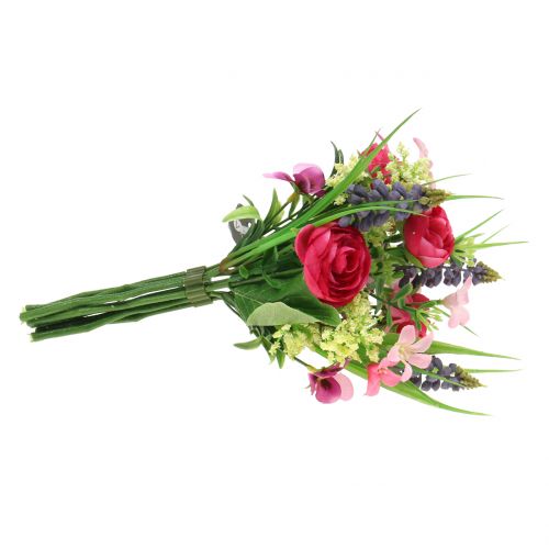 Floristik24 Ranunculus puokštė su vynuogių hiacintais Rožinė 25cm