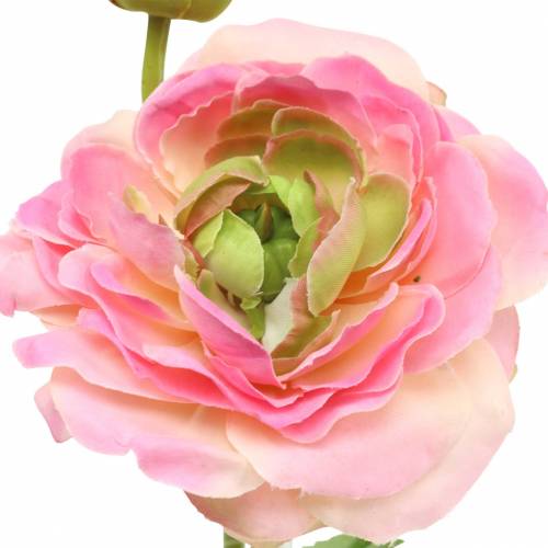 Floristik24 Ranunculus žiedas ir pumpuras dirbtinis rožinis 34cm