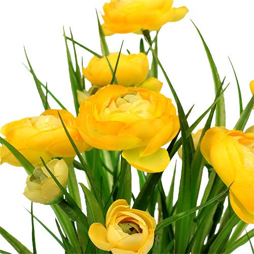 Floristik24 Ranunculus puokštė su žole 35cm geltona