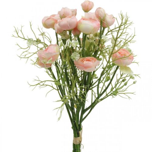 Dirbtinė Ranunculus puokštė gėlių dekoracija Šilkinės gėlės rožinės spalvos L37cm