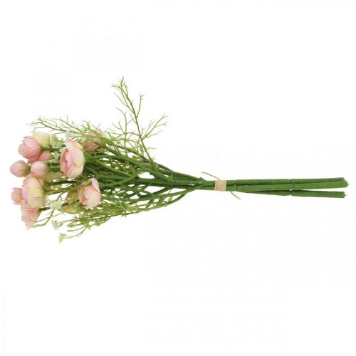 Floristik24 Dirbtinė Ranunculus puokštė gėlių dekoracija Šilkinės gėlės rožinės spalvos L37cm