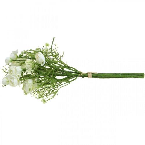 Floristik24 Ranunculus Puokštė Dirbtinės Gėlės Šilkinės Gėlės Baltos L37cm