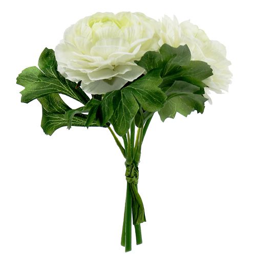 Floristik24 Ranunculus puokštė balta L18cm
