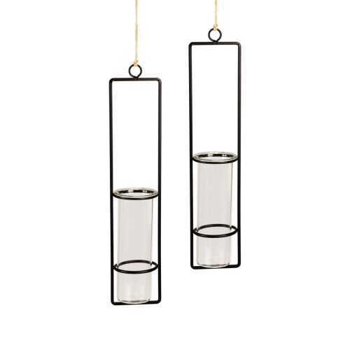 Floristik24 Mėgintuvėlio dekoracija mini vazoms pakabinti stiklas Ø6cm 32cm 2vnt