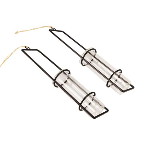 daiktų Mėgintuvėlio dekoracija mini vazoms pakabinti stiklas Ø6cm 32cm 2vnt