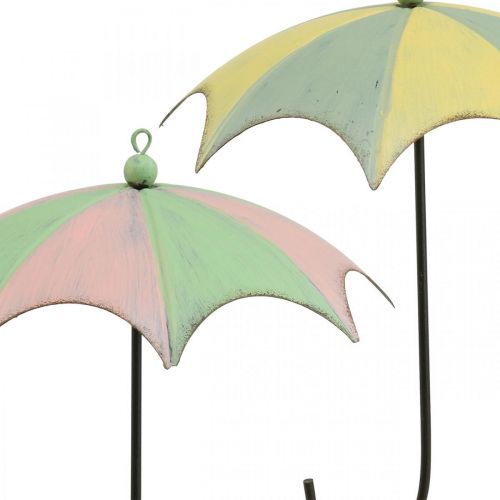 daiktų Metaliniai skėčiai, spyruokliniai, pakabinami skėčiai, rudens dekoracija rožinė/žalia, mėlyna/geltona H29,5cm Ø24,5cm rinkinys po 2 vnt.