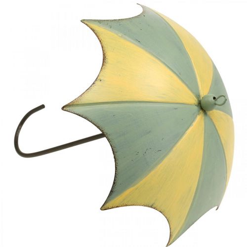 Floristik24 Metaliniai skėčiai, spyruokliniai, pakabinami skėčiai, rudens dekoracija rožinė/žalia, mėlyna/geltona H29,5cm Ø24,5cm rinkinys po 2 vnt.