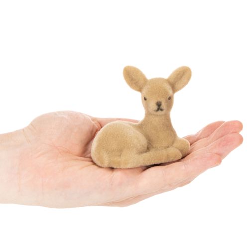 Dekoratyvinė gulinčio elniuko figūrėlė stalo dekoravimui, 8 cm, 6 dalys | Floristik24.lt