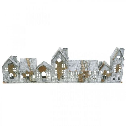 Floristik24 Namai apšvietimui, langų apdaila, šviesūs namai sidabriniai, metaliniai žibintai senovinės išvaizdos L67.5cm H20cm