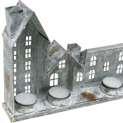 Floristik24 Namai apšvietimui, langų apdaila, šviesūs namai sidabriniai, metaliniai žibintai senovinės išvaizdos L67.5cm H20cm