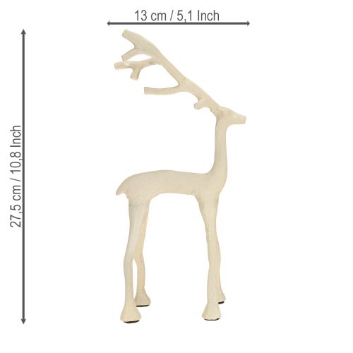 daiktų Šiaurės elnio figūrėlė, metalinė, pilko molio, optika, aukštis 27,5 cm