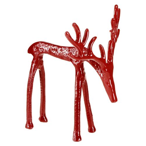Elnio metalinė figūrėlė, kalėdinė dekoracija, raudona, 16 × 13 × 19 cm