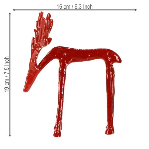 daiktų Elnio metalinė figūrėlė, kalėdinė dekoracija, raudona, 16 × 13 × 19 cm