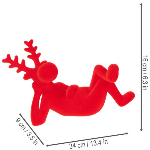 Dekoratyvinė raudonojo elnio figūrėlė, gulinti, modernaus dizaino, 24 cm, 2 dalys | Floristik24.lt