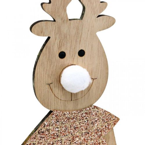 daiktų Elnio medinė dekoratyvinė figūrėlė kalėdinė 12×6,5cm H45cm 2vnt
