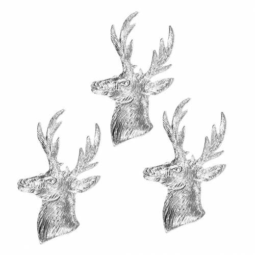 Dekoratyvinis elnio biustas sidabrinis metalas 8cm × 4,8cm 8vnt