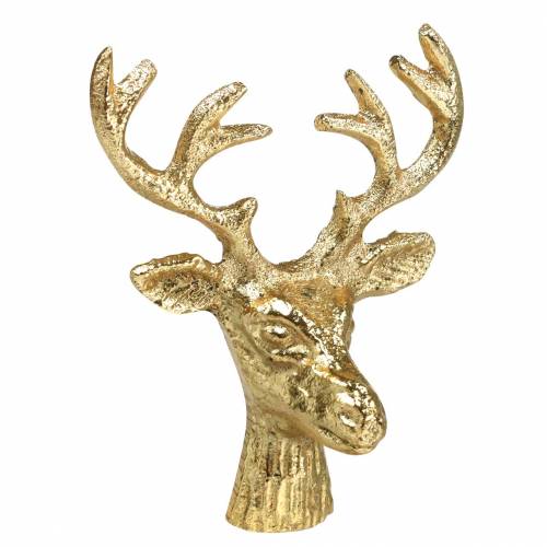 Floristik24 Kalėdinė puošmena elnio galva metalinė auksinė 6,8cm 6vnt