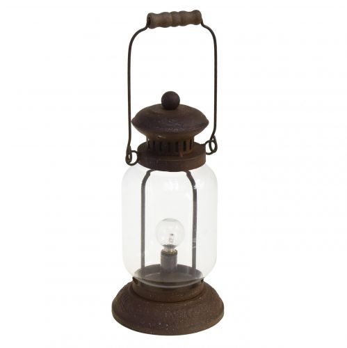 Floristik24 Retro lempa LED žibintuvėlis rūdžių ruda šilta balta Ø11cm H30cm
