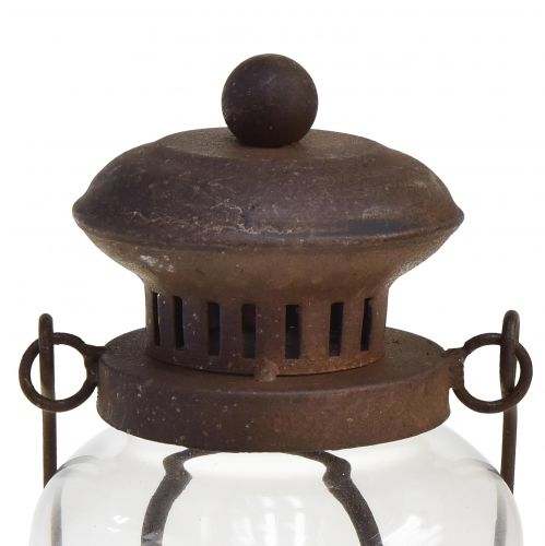 Floristik24 Retro lempa LED žibintuvėlis rūdžių ruda šilta balta Ø11cm H30cm