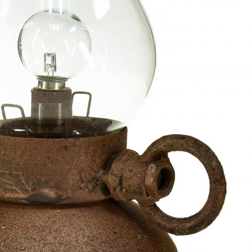 Floristik24 Retro lempa LED vintažinė rūdžių stalinė lempa Ø10cm H18.5cm