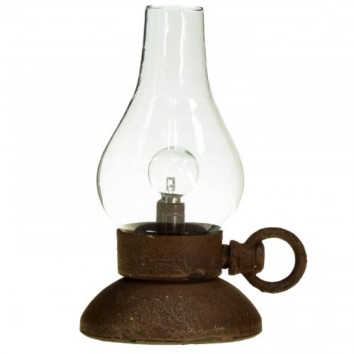 Floristik24 Retro lempa LED vintažinė rūdžių stalinė lempa Ø10cm H18.5cm
