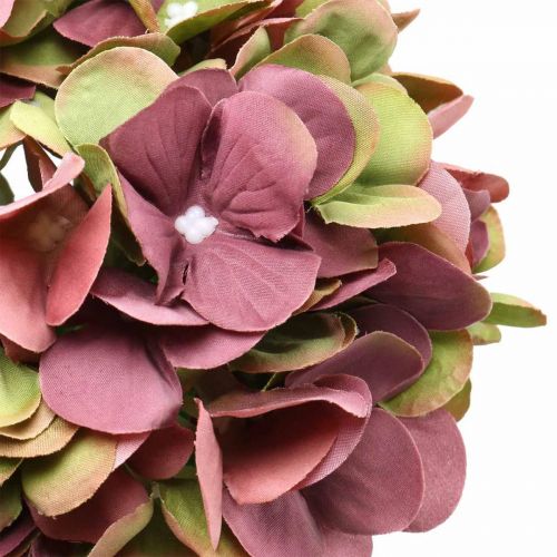 Floristik24 Hortenzija dirbtinė rožinė, bordo dirbtinė gėlė didelė 80cm