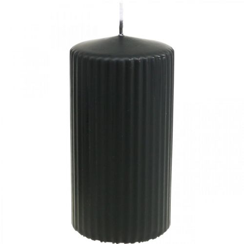 daiktų Stulpinės žvakės juoda žvakė su grioveliais 70/130mm 4 vnt