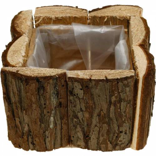 Floristik24 Augalų dėžutė žievė gėlių dėžutė medinė 14×14cm