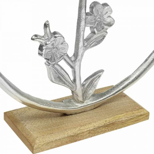daiktų Stalo dekoravimo spyruoklė, dekoratyvinis žiedas paukštis deko sidabras H32,5cm